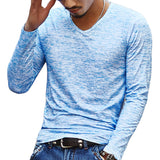 Slim Men's Summer T-Shirt Long Sleeve