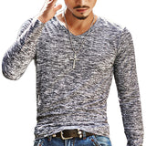 Slim Men's Summer T-Shirt Long Sleeve